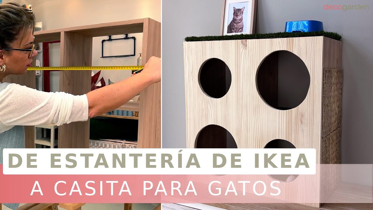 Hacemos una CASITA PARA GATOS ¡con la estantería KALLAX de Ikea! // Decogarden