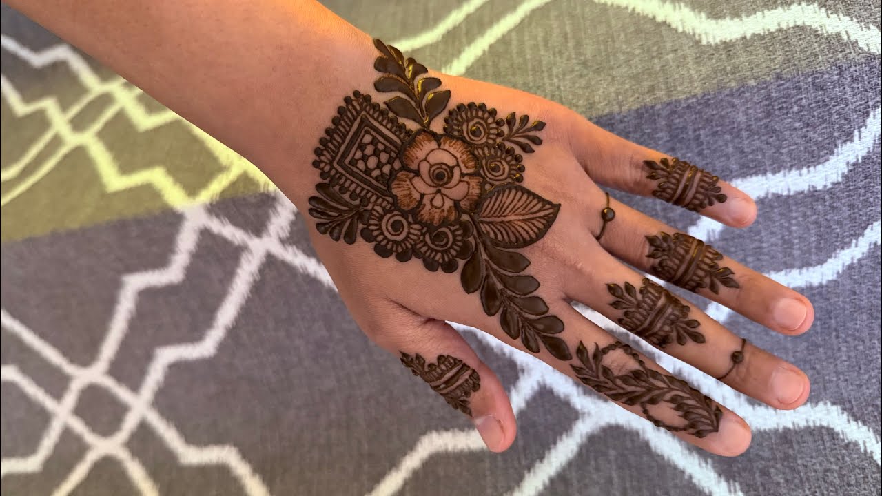 Quick & Easy Floral Mehndi Design in 5 Minutes ✨ | Henna Tutorial | Step by Step Mehndi #henna