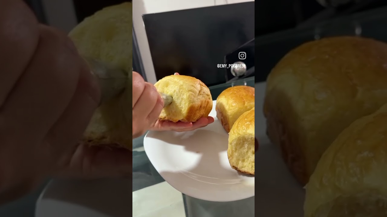 pan artesanal de mantequilla relleno de crema pastelera 🤤