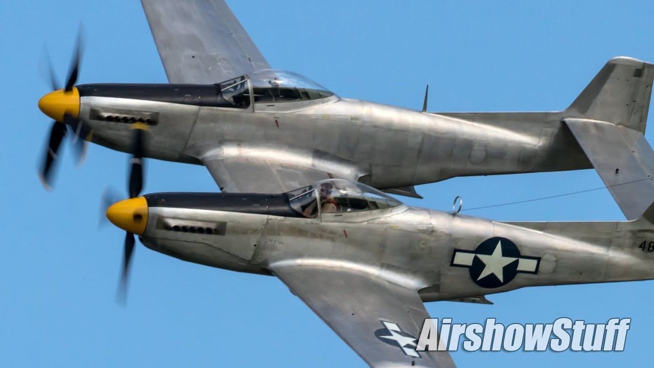 XP-82 Twin Mustang Engine Start and Flybys - Saturday - EAA AirVenture Oshkosh 2019