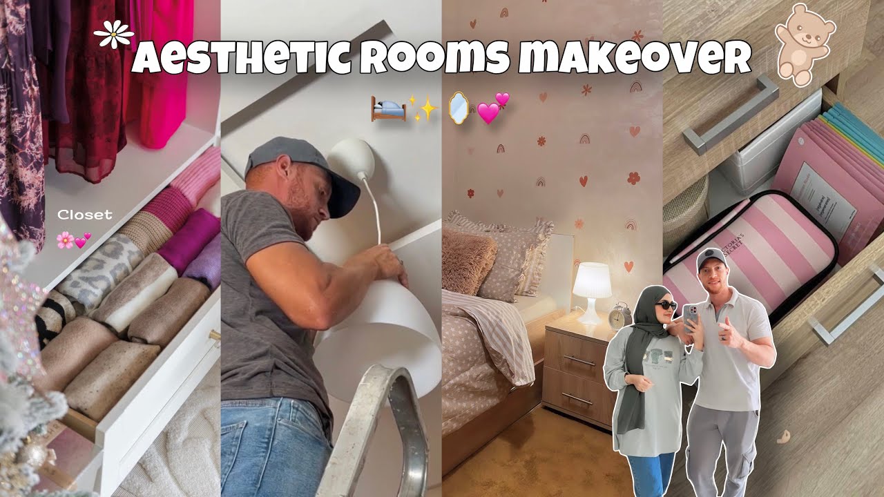 New aesthetic room makeover 🪞💕✨| كمالة الرحيل 📦 رتبت الحوايج 👚✨ وجمعت البيوت🛌✨ جا دكشي خطير 🔥