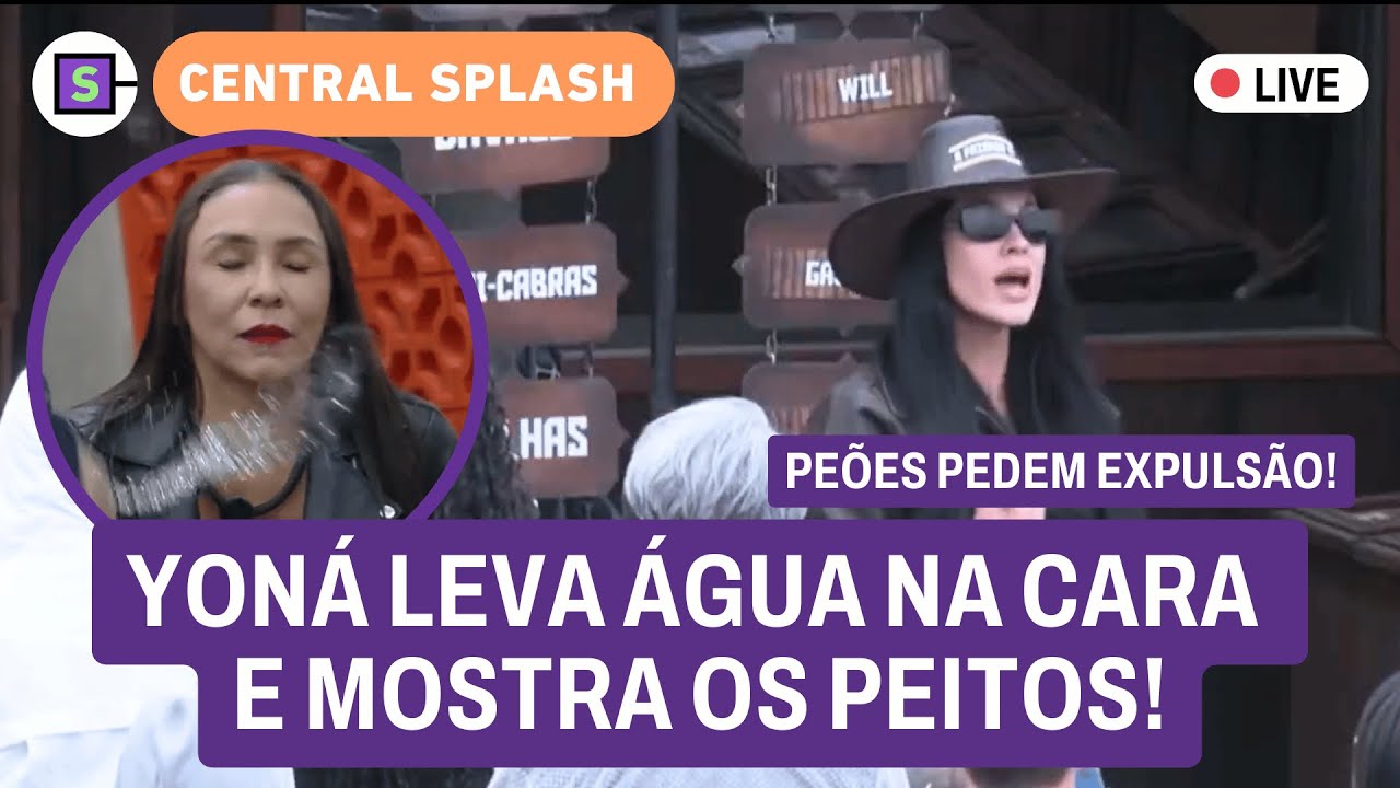 🔴 EXPULS&Atilde;O NA FAZENDA? Yon&aacute; mostra os peitos e leva &aacute;gua na cara! PUNI&Ccedil;&Atilde;O: culpa do Dudu? + AO VIVO