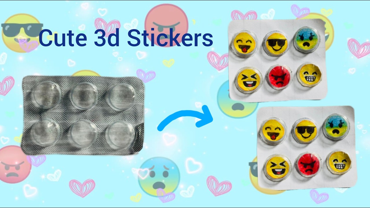 DIY Homemade 3d Stickers /how to make stickers at home/3d Stickers / Homemade Stickers /Handmade