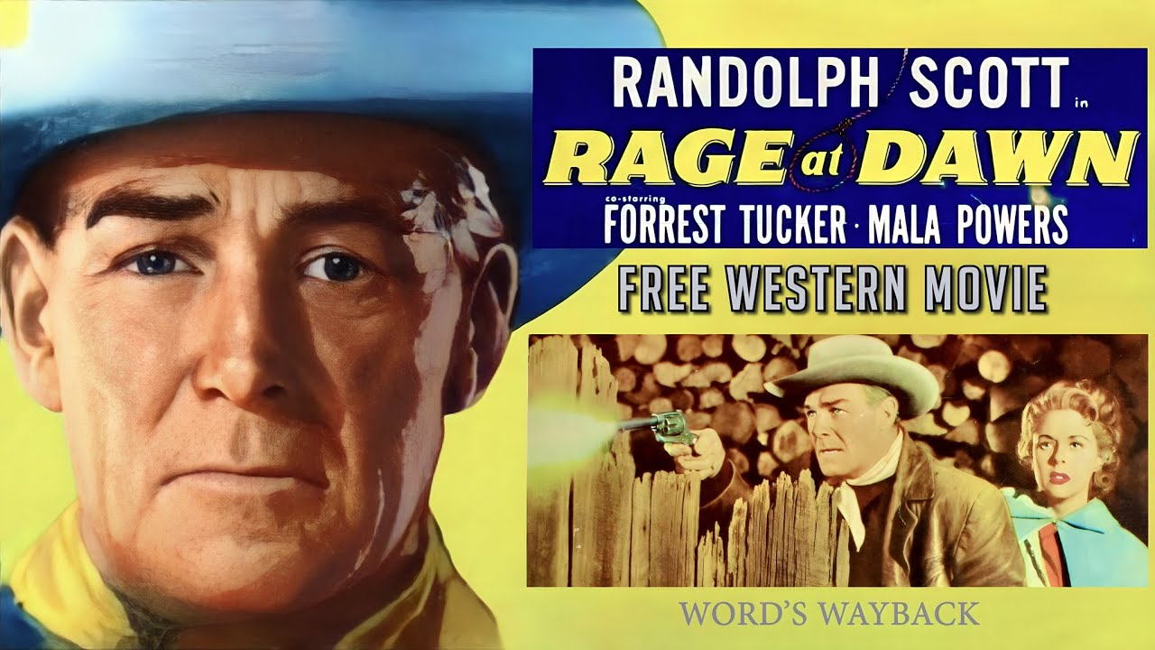 Randolph Scott in RAGE AT DAWN Free Western Movie Action in Color! Randolph Scott vs Forrest Tucker!