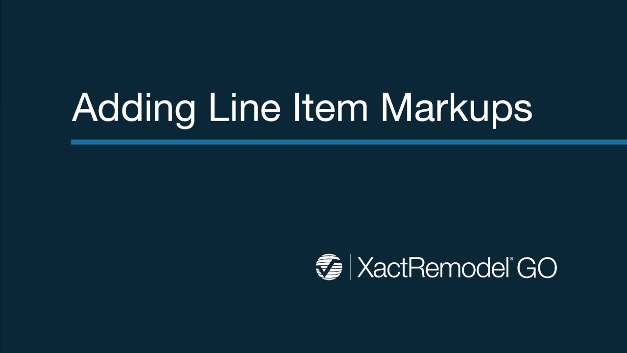 Adding Line Items Markups in XactRemodel GO