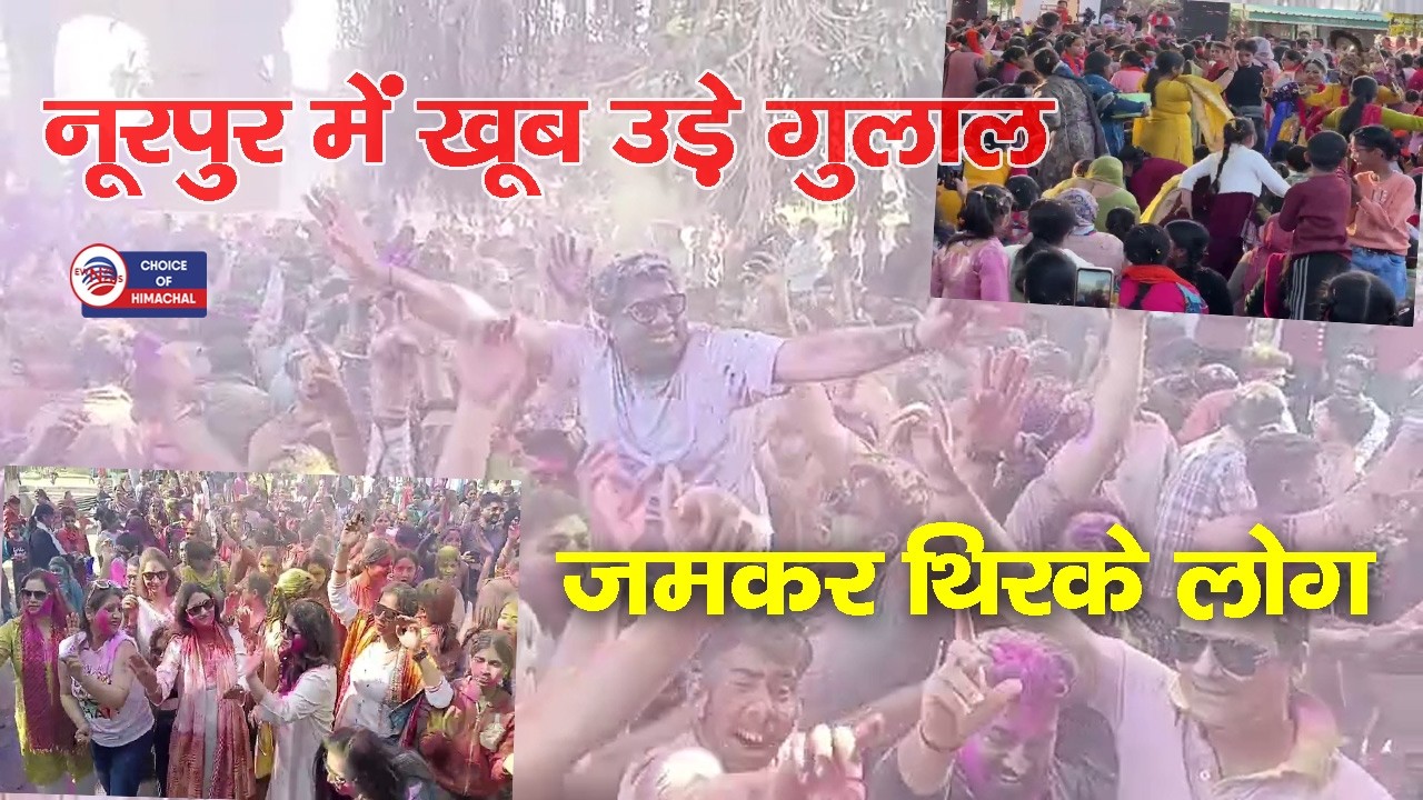 नूरपुर में होली पर खूब उड़े गुलाल,  गीतों पर जमकर थिरके लोग | Kangra| Nurpur |