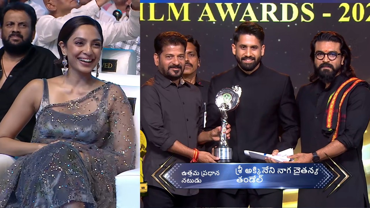 Naga Chaitanya Receives Telangana Gaddar Film Award For Thandel Movie |