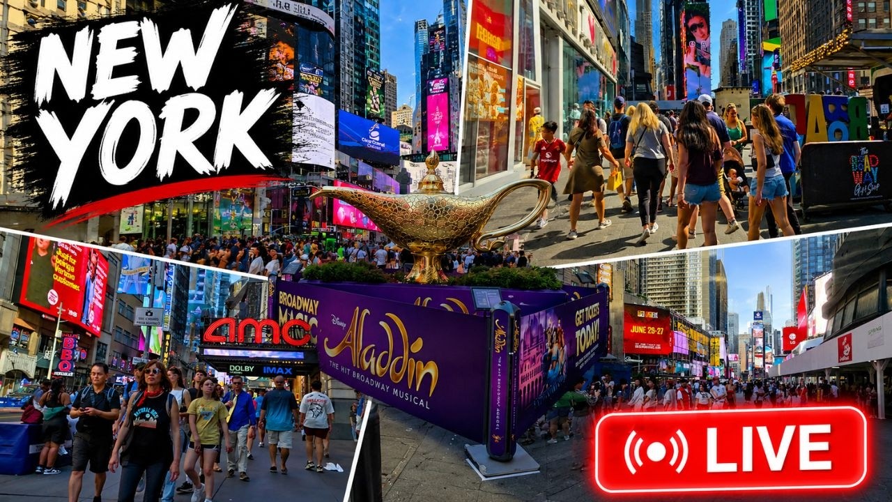 🗽🔴 LIVE NYC Walking Tour | Times Square Packed With Energy, People & Summer Vibes 🗽☀️