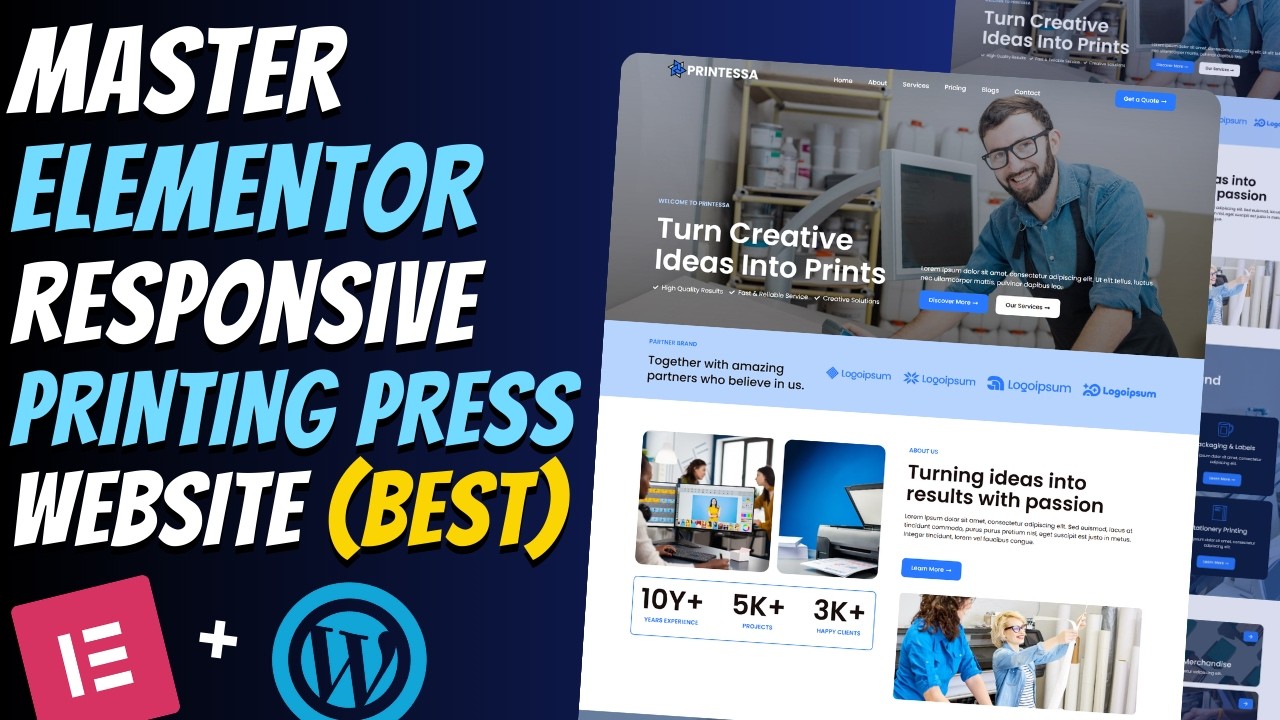 ELEMENTOR 2026: Build a Modern PRINTING Company Website | WordPress Step-by-Step