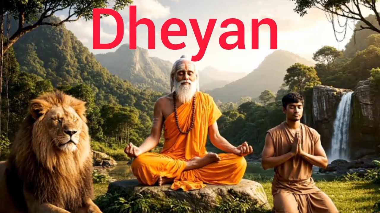 Sadhu Dhyan Meditation | Long Relaxing Nature Video | Waterfall Sound | Inner Peace 
