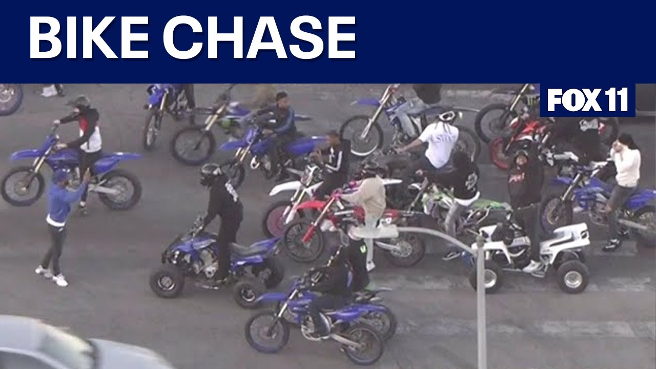 Dirt bike riders lead 30 min police chase; Dozen others join the ride