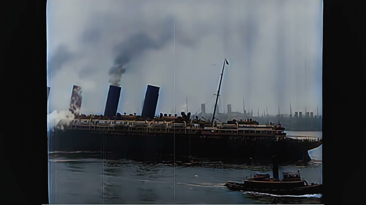 [4k, 60fps, colorized] (1915) The loss of the RMS Lusitania and 1.198 souls. Last departure from NY