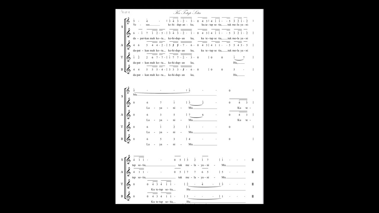 Minus One Atau Karaoke Kutetap Setia Paduan Suara SATB