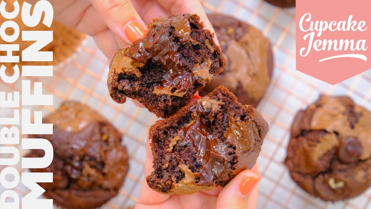 VIRAL Double Chocolate Muffin Recipe & Tutorial | Cupcake Jemma