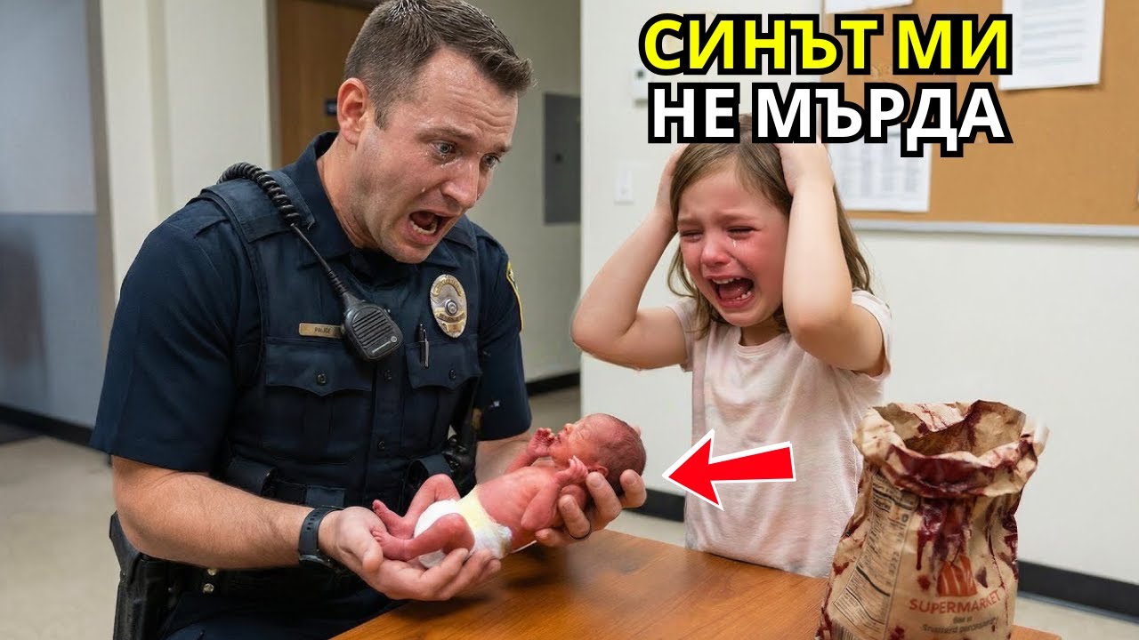 Момиче влиза в участъка с чанта „Синът ми не мърда“ — полицай я отваря и звъни на 112, плачейки