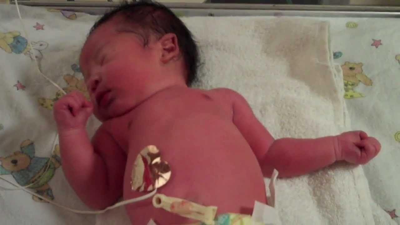 Adrian Abueg's  First Bath in the Hospital