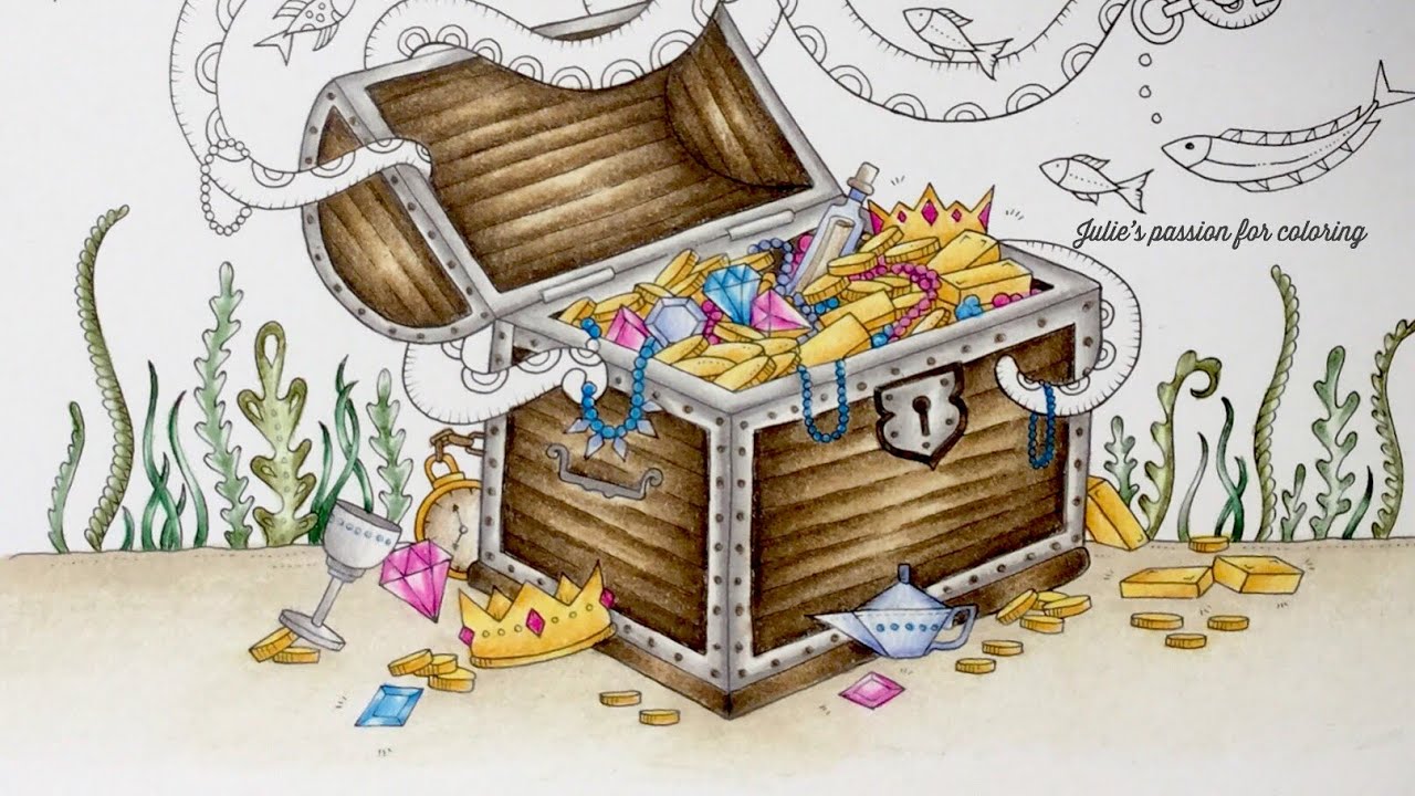 LOST OCEAN by Johanna Basford - PART 1 color along - prismacolor pencils