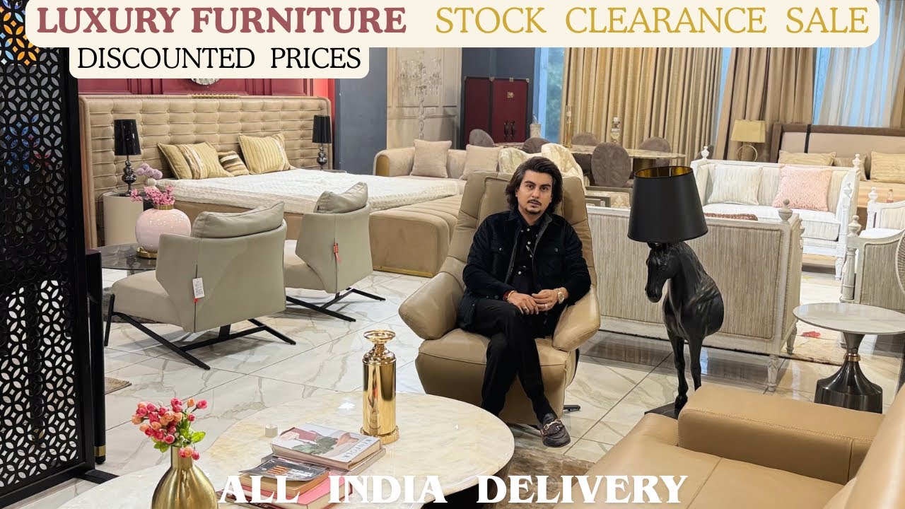 Stock Clearance Sale on Luxury Furniture Designer Beds, Imported Dining Tables, Genuine Leather Sofa