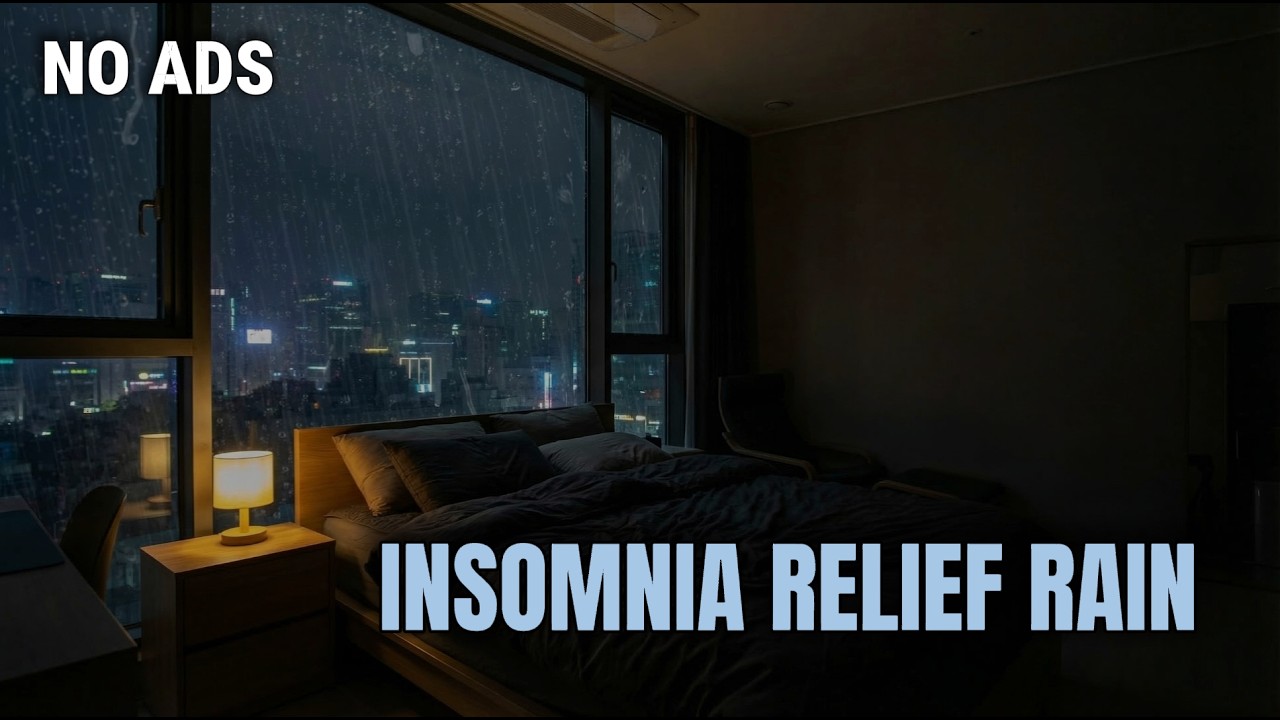 Heavy Rain Sounds on Window in Cozy Bedroom for Sleeping Fast | Heavy Rain Insomnia Relief (3 Hours)