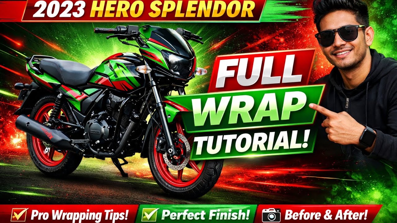 🔥 2023 Hero Splendor Full Wrapping | Step-by-Step Wrapping Tutorial 🔥