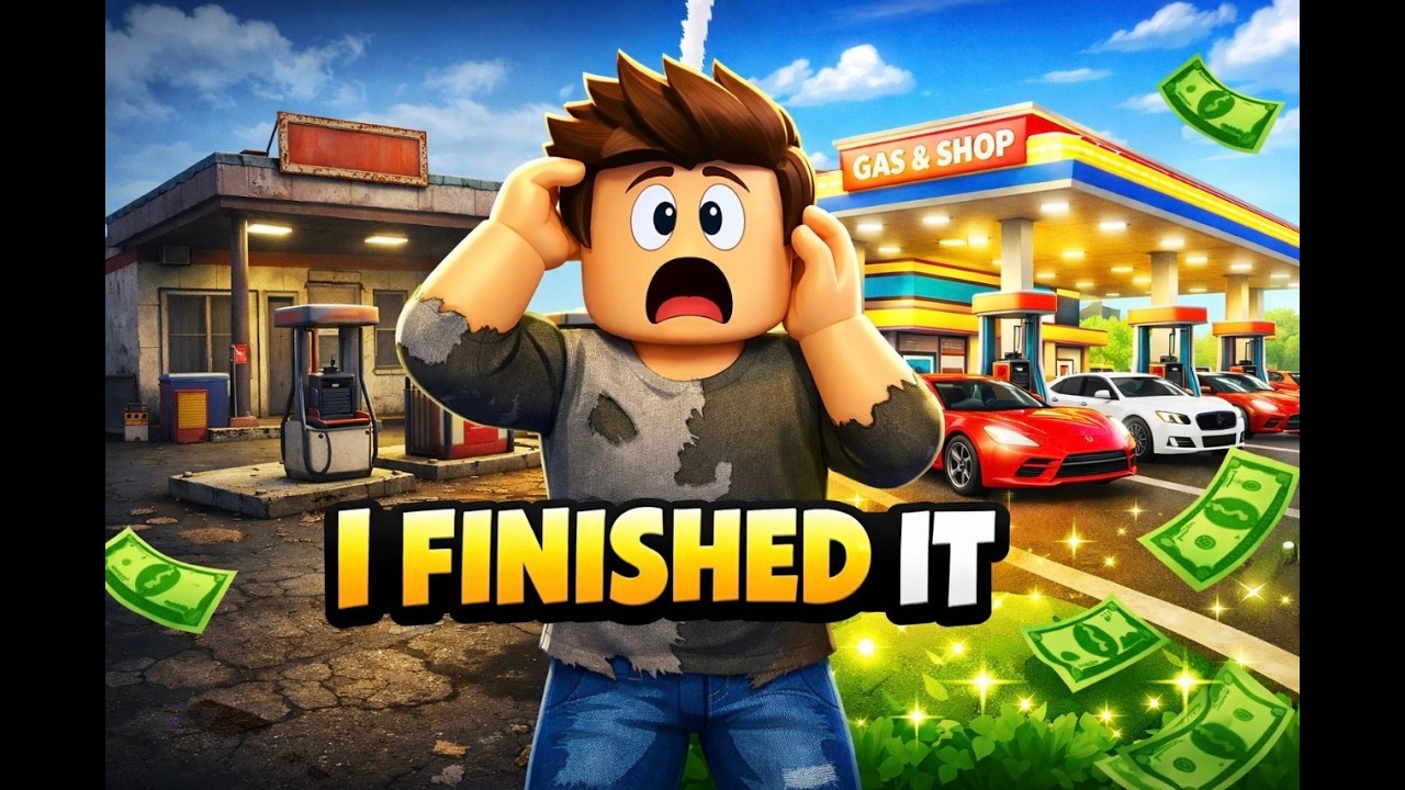 I COMPLETED Gas Station Tycoon in ONE VIDEO 😱 (0% → 100%) | Roblox