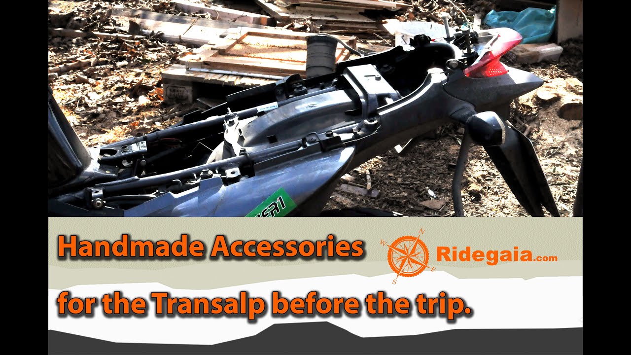 Custom accessories for the Honda Transalp 700 - Motorcycle Trip Around Europe -Honda Transalp 700