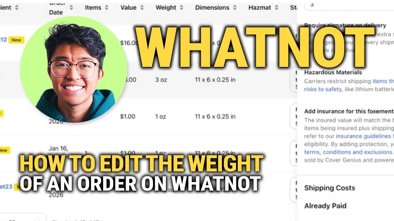 Как изменить вес заказа на Whatnot: Быстрое редактирование!