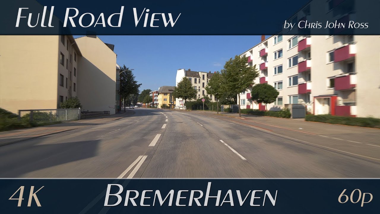 Bremerhaven, Germany: Stresemannstraße, Pferdebade, Beuthener Straße - 4K (2160p/60p) Ultra HD