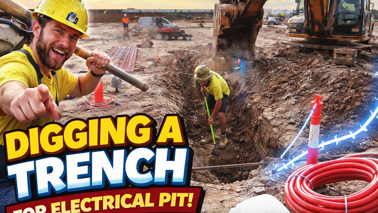 POV: Electrical pit and light pole trenching and pit installation 
