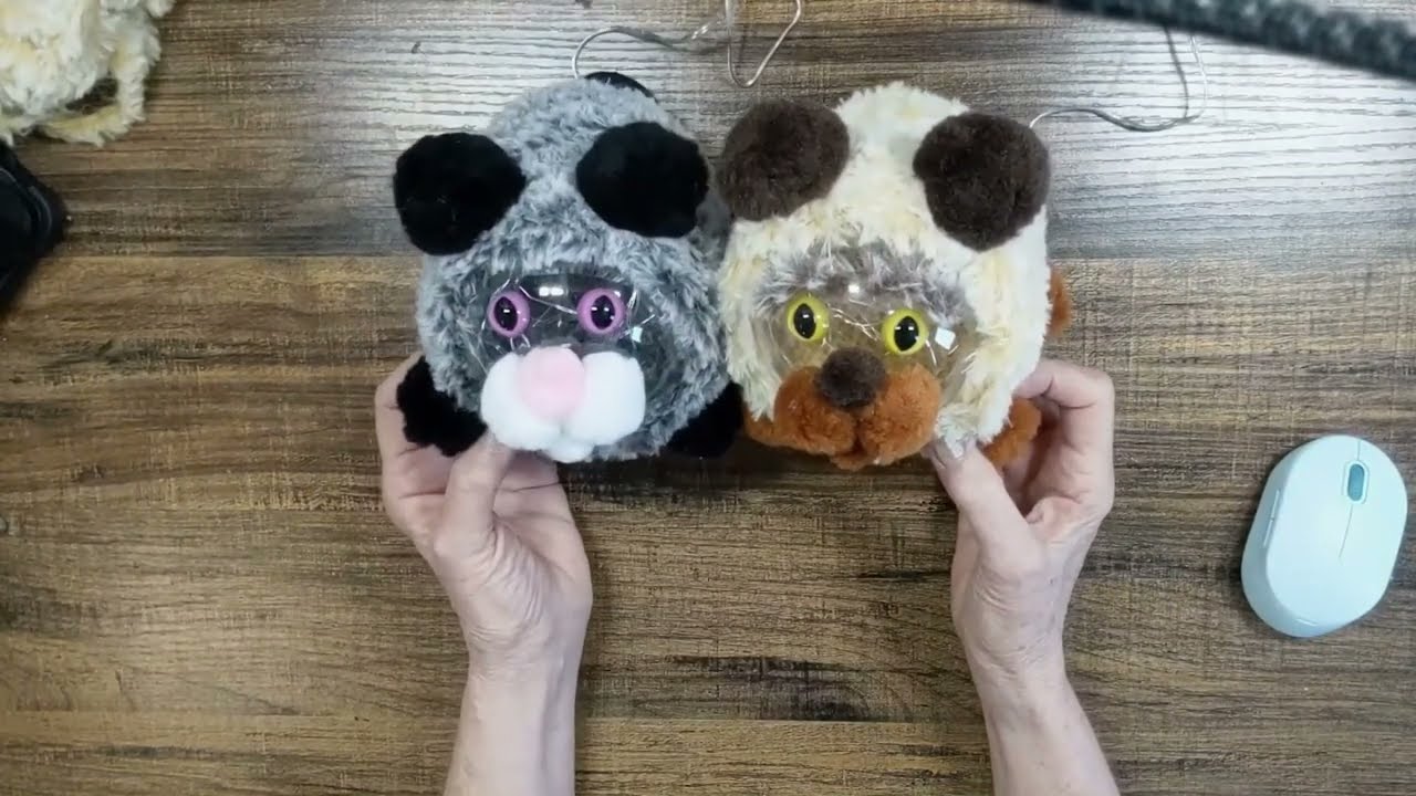 Adorable 30 minute night light creatures on your 22 pin - Fur Yarn, Safety Eyes, and Big Pom Poms