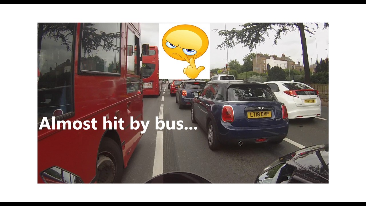Ride back from center London on kawasaki bus near miss