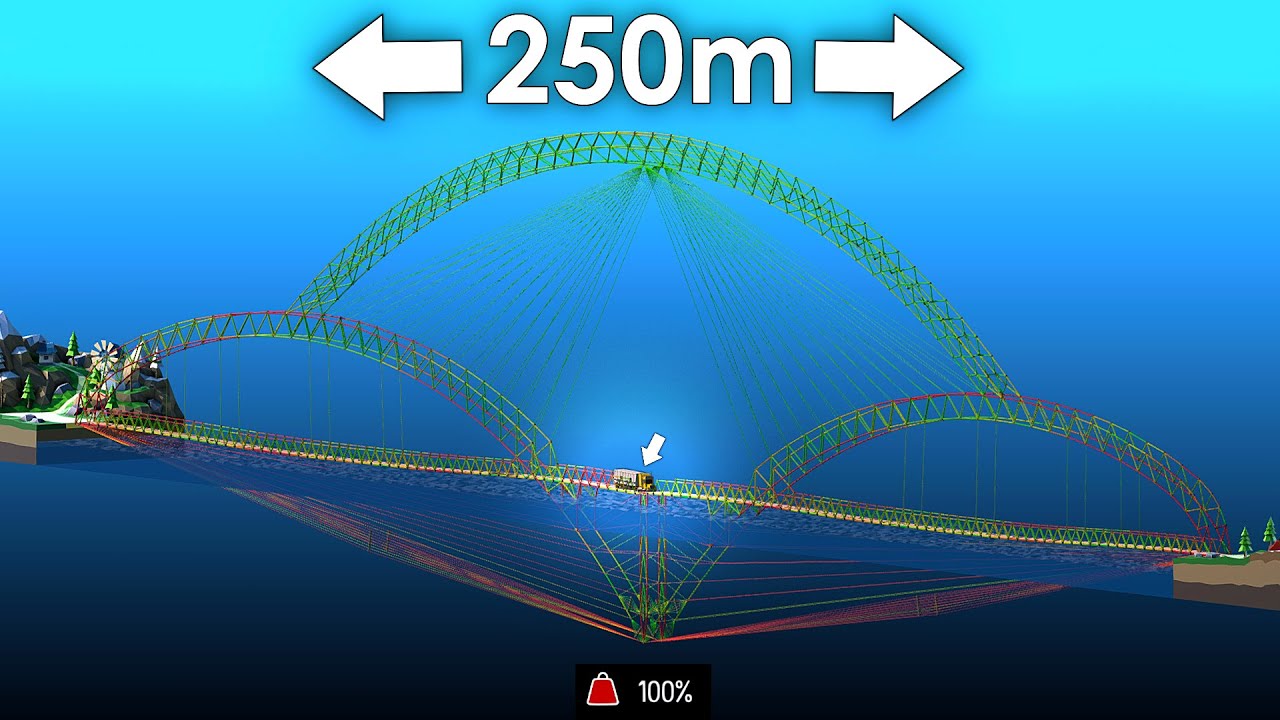 Die längste Brücke in Poly Bridge...