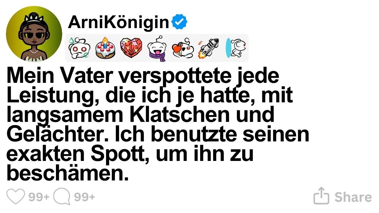 [GANZE STORY] Mein Vater verspottete jede Leistung, die ich je hatte, mit langsamem Klatschen und Ge