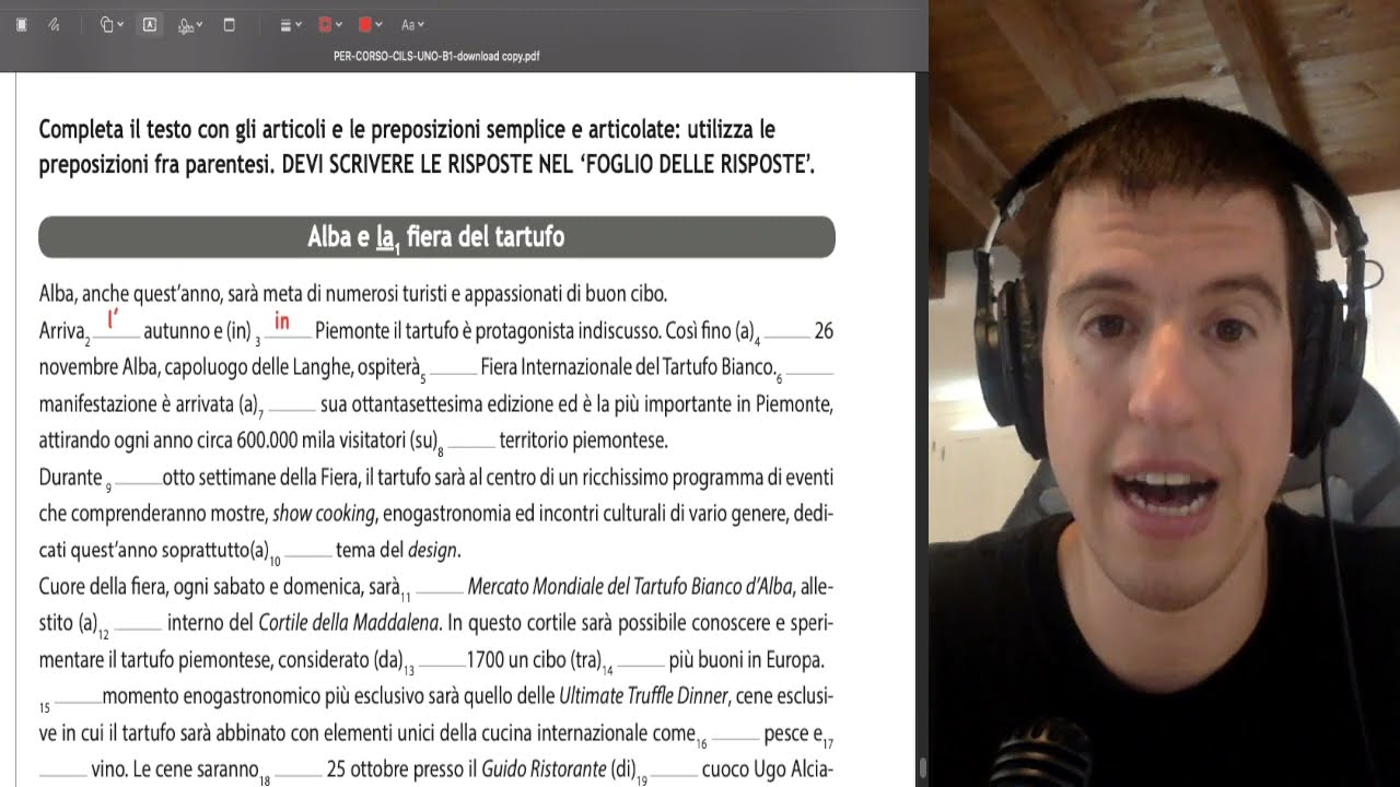 Esame CILS B1 - Esercizio Analisi delle strutture di comunicazione Prova 1