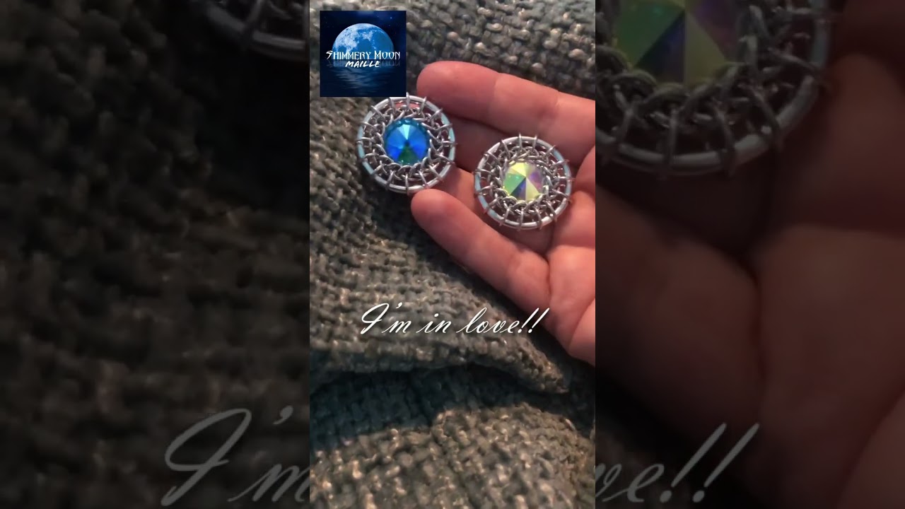 Using Half Persian 3-1 to capture sparking rivolis! #chainmail #chainmaille #handmade