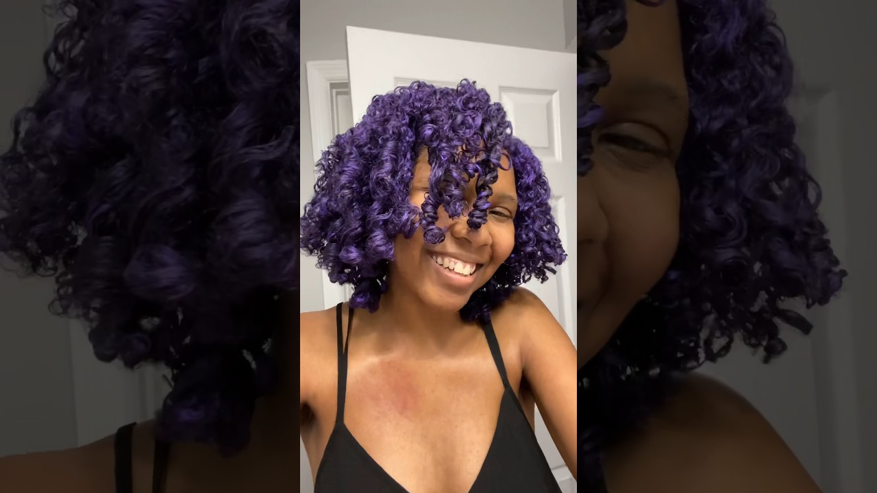 Throwback when I made my hair purple. Have you tried temporary color? #naturalhair #purplehair