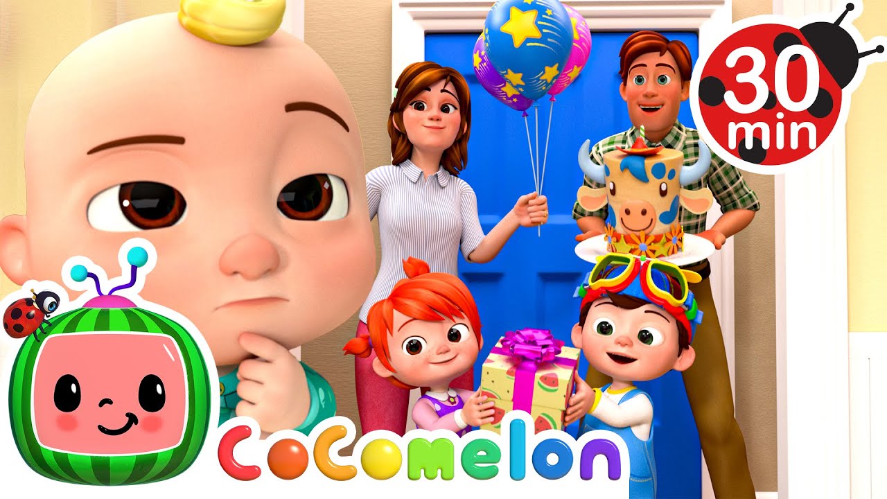 JJ's Surprise Birthday Party! | CoComelon | 🚌Wheels on the BUS Songs! | 🚌Nursery Rhymes for Kids