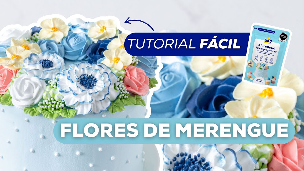 🌸 Tutorial Fácil: Flores con Merengue Italiano ENCO 🍰✨ | Paso a Paso