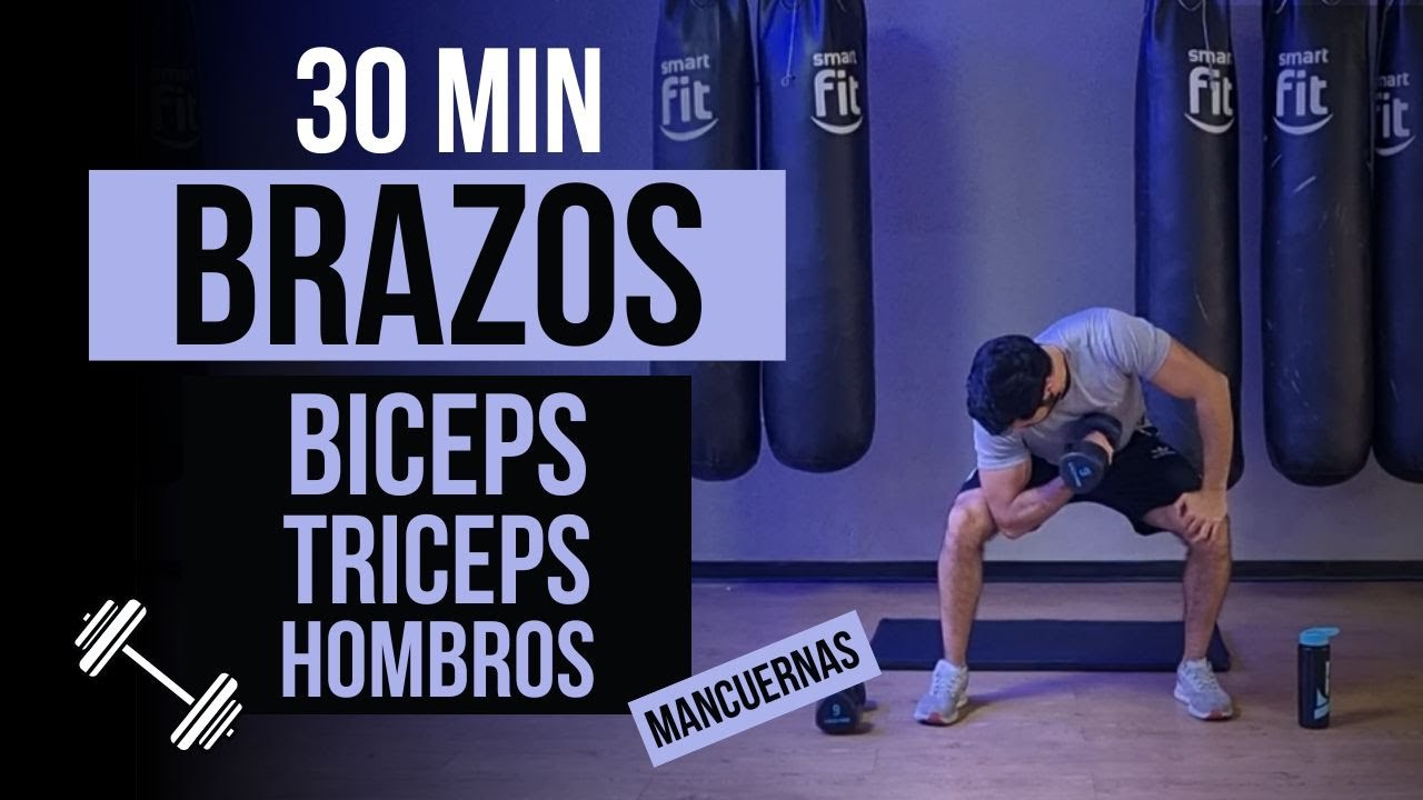 Rutina de BRAZOS con mancuernas 🔥 BÍCEPS TRÍCEPS y HOMBROS🔥 los mejores ejercicios con pesas en casa