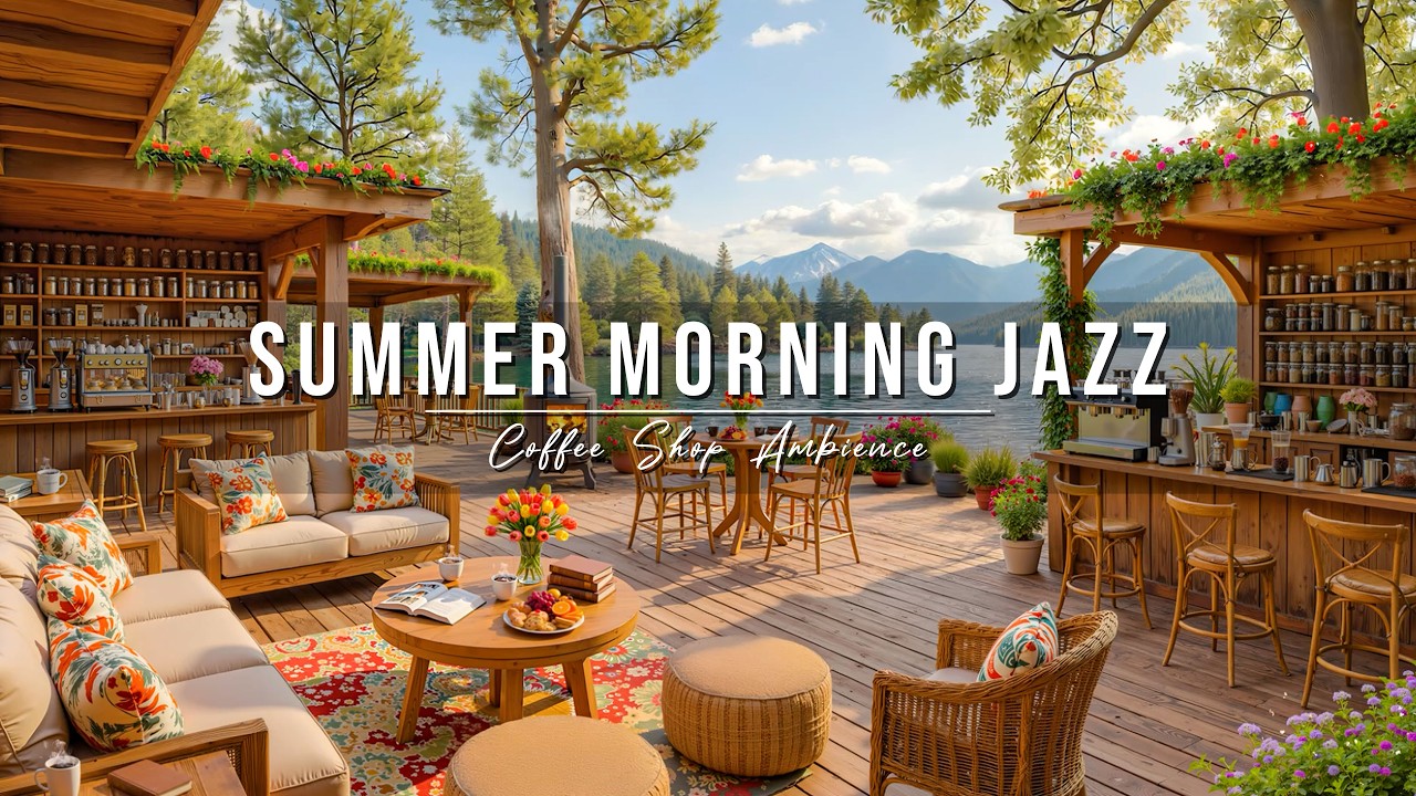 Summer Morning Jazz | Outdoor Coffee Shop Ambience ☕ Smooth Jazz Instrumental Music to Study & Work