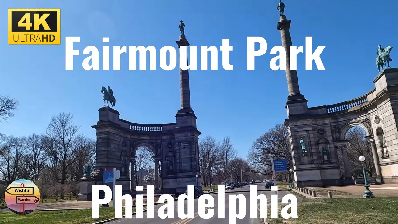 Philadelphia 4K - Driving Around Fairmount Park in Spring - USA