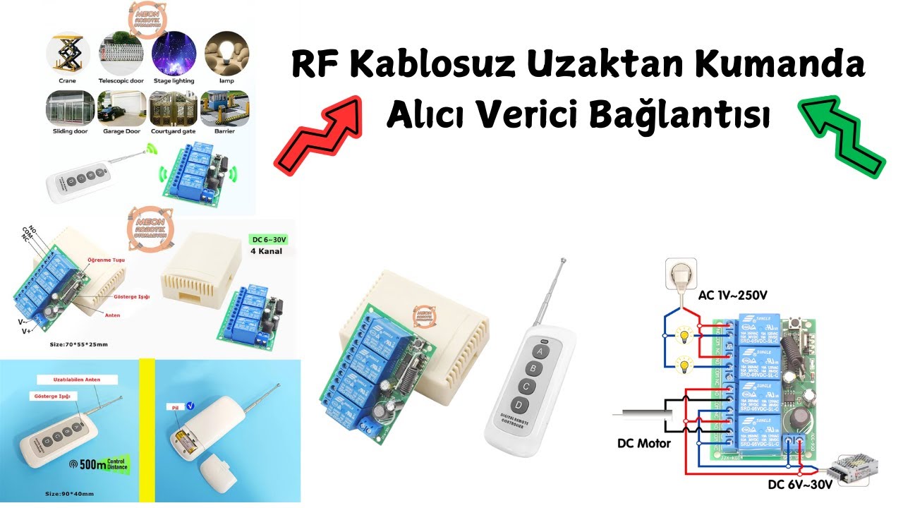 RF Kablosuz Uzaktan Kumanda Alıcı Verici Bağlantısı Nasıl Olur-Meon Robotik Otomasyon