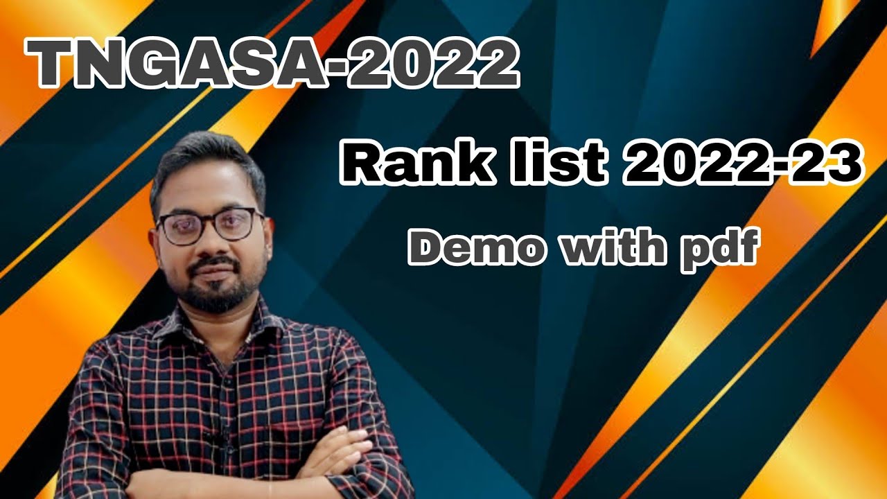 TNGASA-2022 | Rank list 2022-23 | Demo with pdf@vivekmathsscience1013