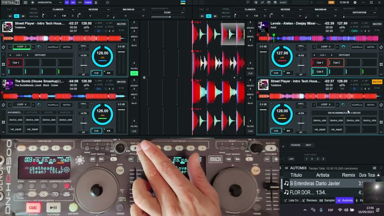 VIRTUAL DJ  SELECTOR DE 4 DECKS