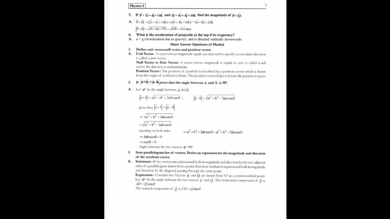 Inter first year Physics Important questions part 2