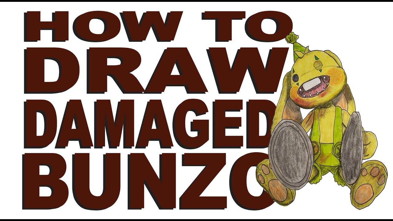 How to draw Damaged Bunzo Bunny (Poppy Playtime)