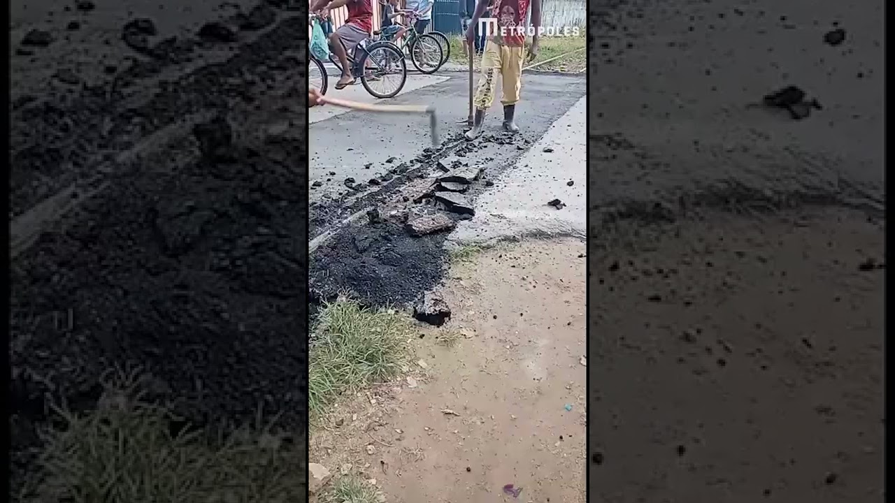 Parte de linha do trem &eacute; asfaltada no RJ e impede transporte