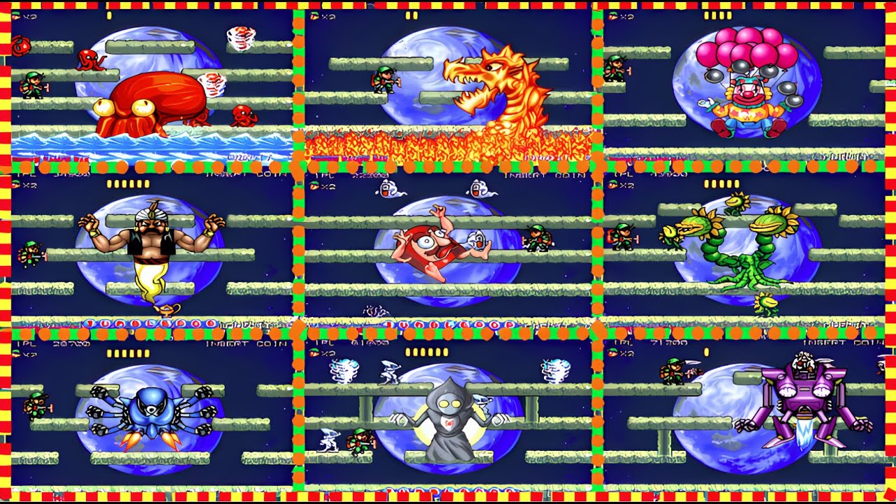 Tumble Pop All Bosses No Death 4K 60ᶠᵖˢ