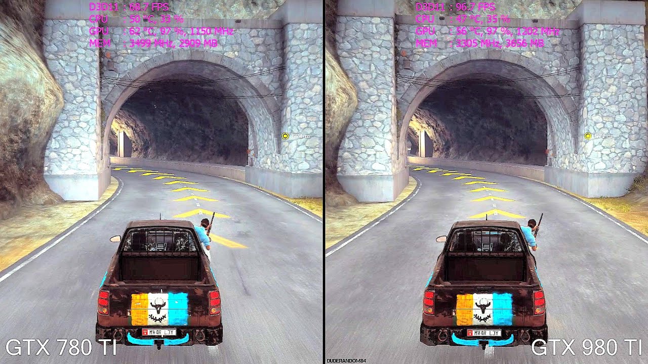 Just Cause 3 Pc 1080p GTX 980 TI Vs GTX 780 TI Frame Rate Comparison