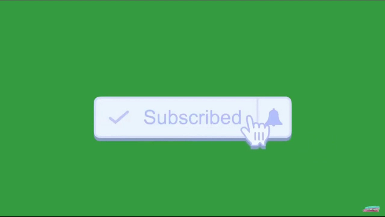 Subscribe Button (Blue w/ notification bell) Green Screen
